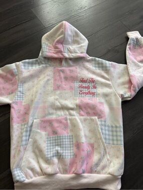 Altar’d State Pink Patchwork Hoodie size XS